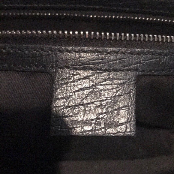 Gucci bamboo satchel in black gg print - Picture 7 of 8